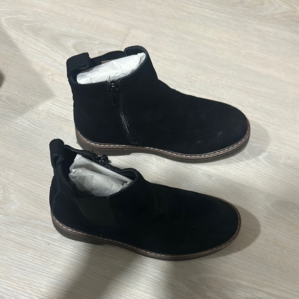 Little Boy Black Suede Ankle Boots